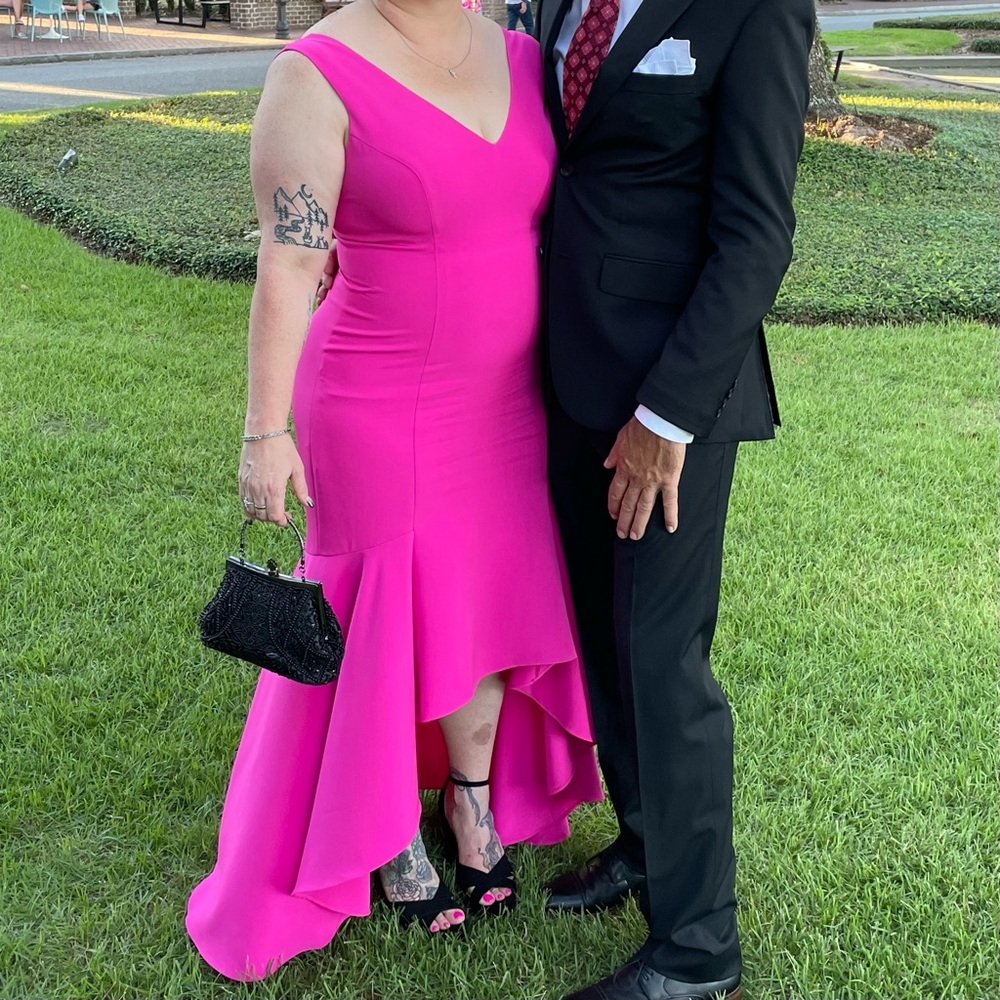 Vince Camuto Vibrant Pink High Low Dress